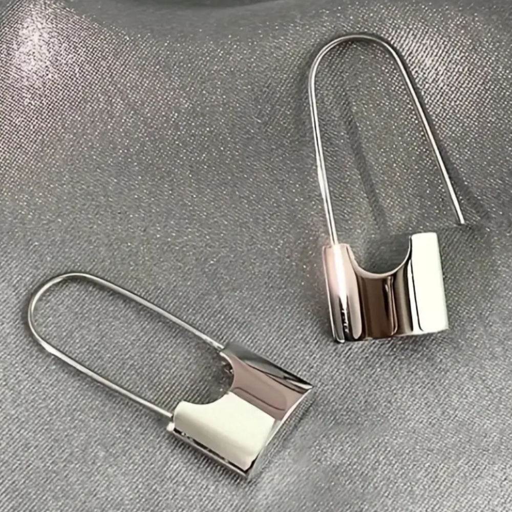 White Gold Over Titanium Earrings